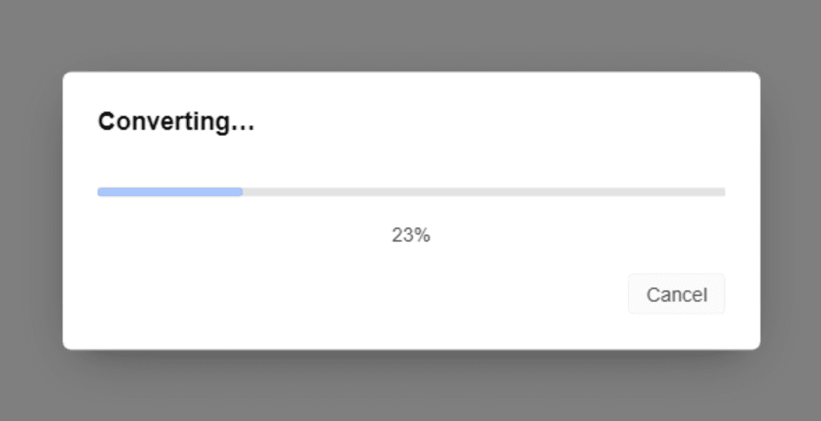 The dialog showing a progress bar while ArcaScribe combines the CourtSmart clips